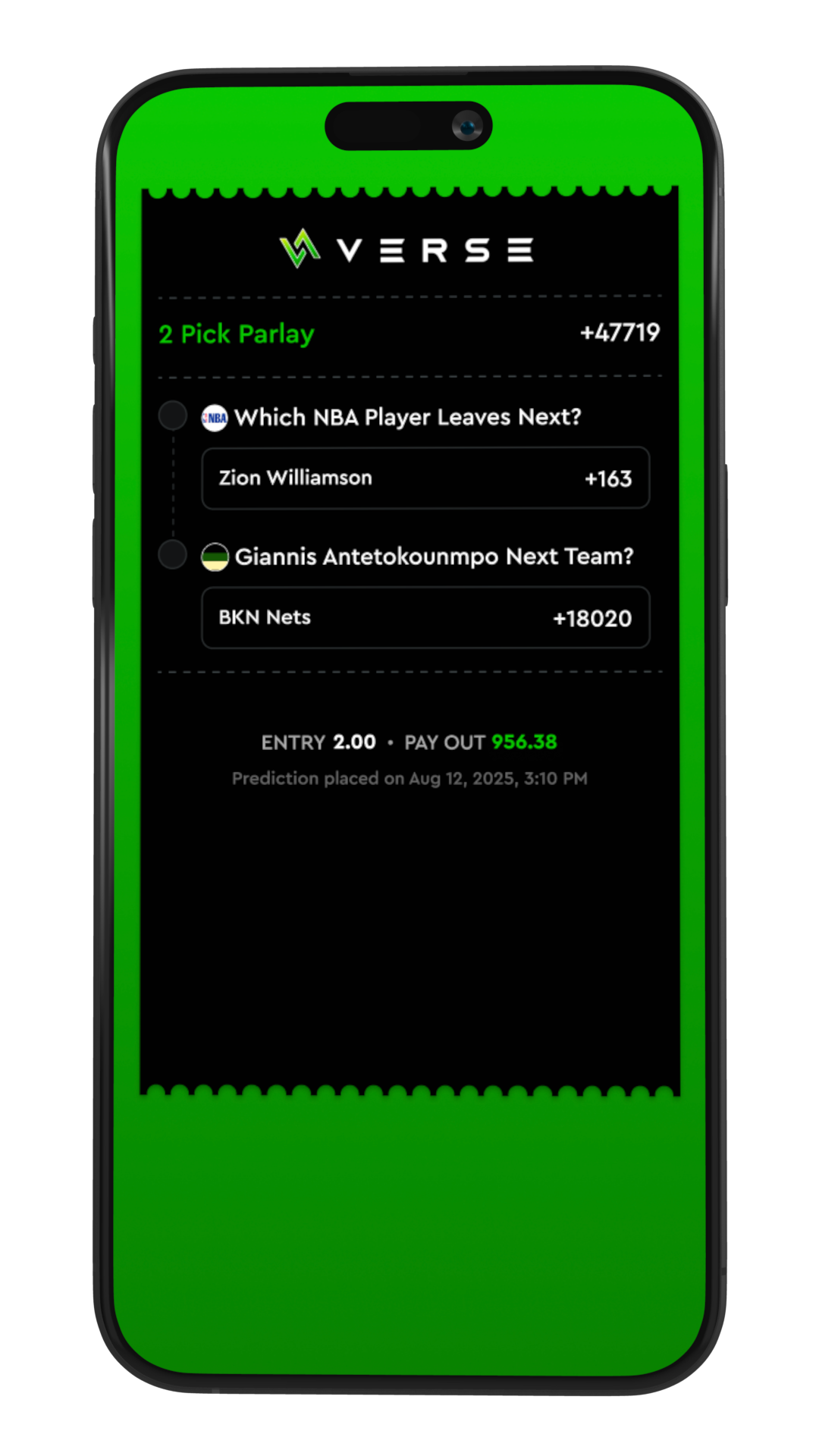 NBA Parlay Bet Slip